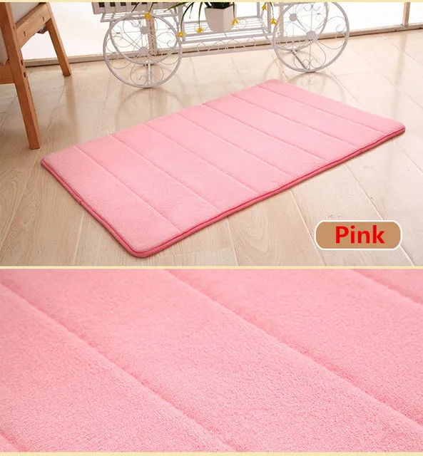 Dropshipping 60x40cm Bath Mat Bath Mat Carpet Coral Fleece Foam Bath Mat Memory Kitchen Door Floor Soft Coral Fleece Carpets