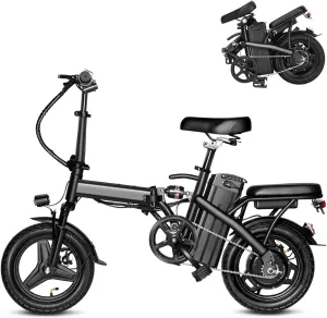 Electric Bike for Adults, Ebike, Electric Bicycle with 576WH Removable Battery,14"/20" Folding Ebike, 20MPH,20  Miles(MAX),500W High Motor,Multi-Shock Absorption,UL 2849,Commuting Mini E Bikes