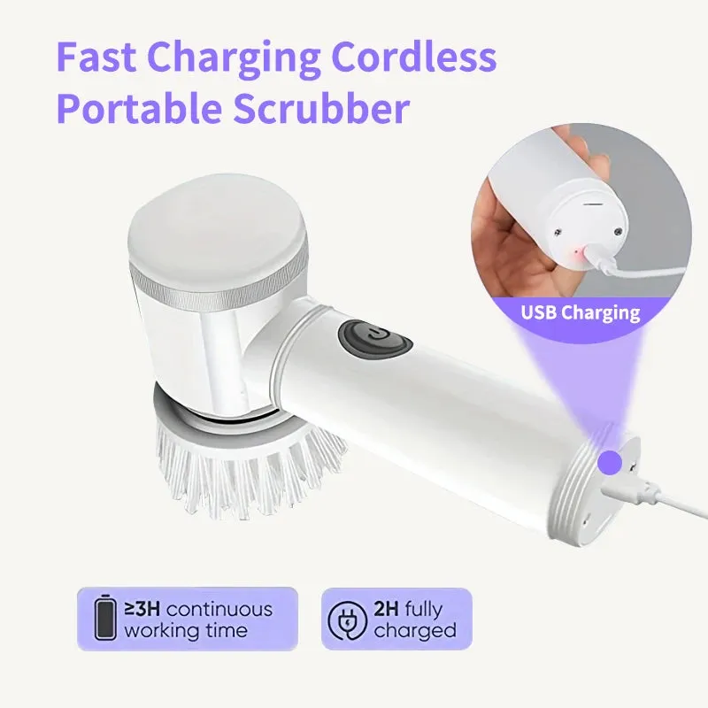 Electric Spin Scrubber Electric Cleaning Brush Cordless Power Scrubber with Replaceable Brush Heads