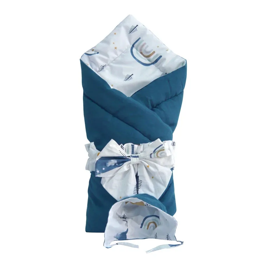Elmalella Cassia Newborn Cocoon/Hat (Deep Teal)