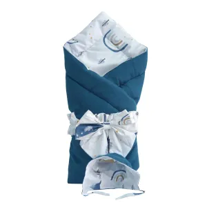 Elmalella Cassia Newborn Cocoon/Hat (Deep Teal)