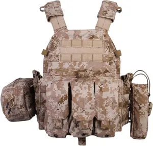 emersongear LBT6094A Style PC,Airsoft Paintball Tac Vest with Radio Pouch,Triple Mag Pouch and Dump Pouch