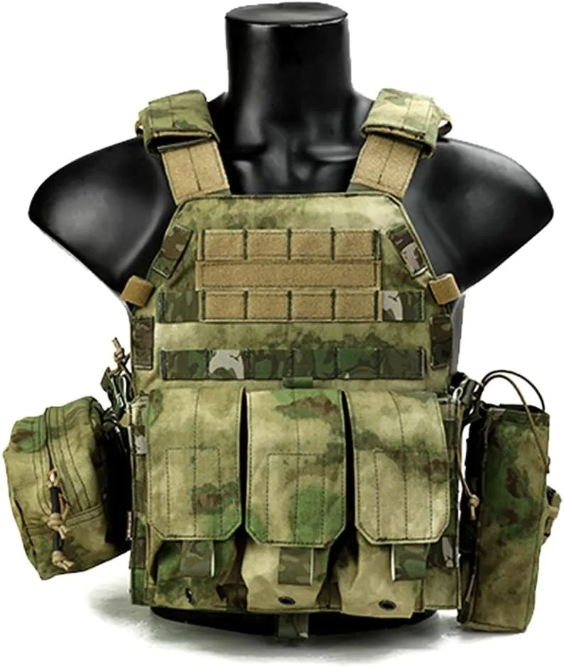 emersongear LBT6094A Style PC,Airsoft Paintball Tac Vest with Radio Pouch,Triple Mag Pouch and Dump Pouch