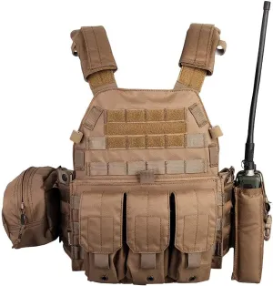 emersongear LBT6094A Style PC,Airsoft Paintball Tac Vest with Radio Pouch,Triple Mag Pouch and Dump Pouch