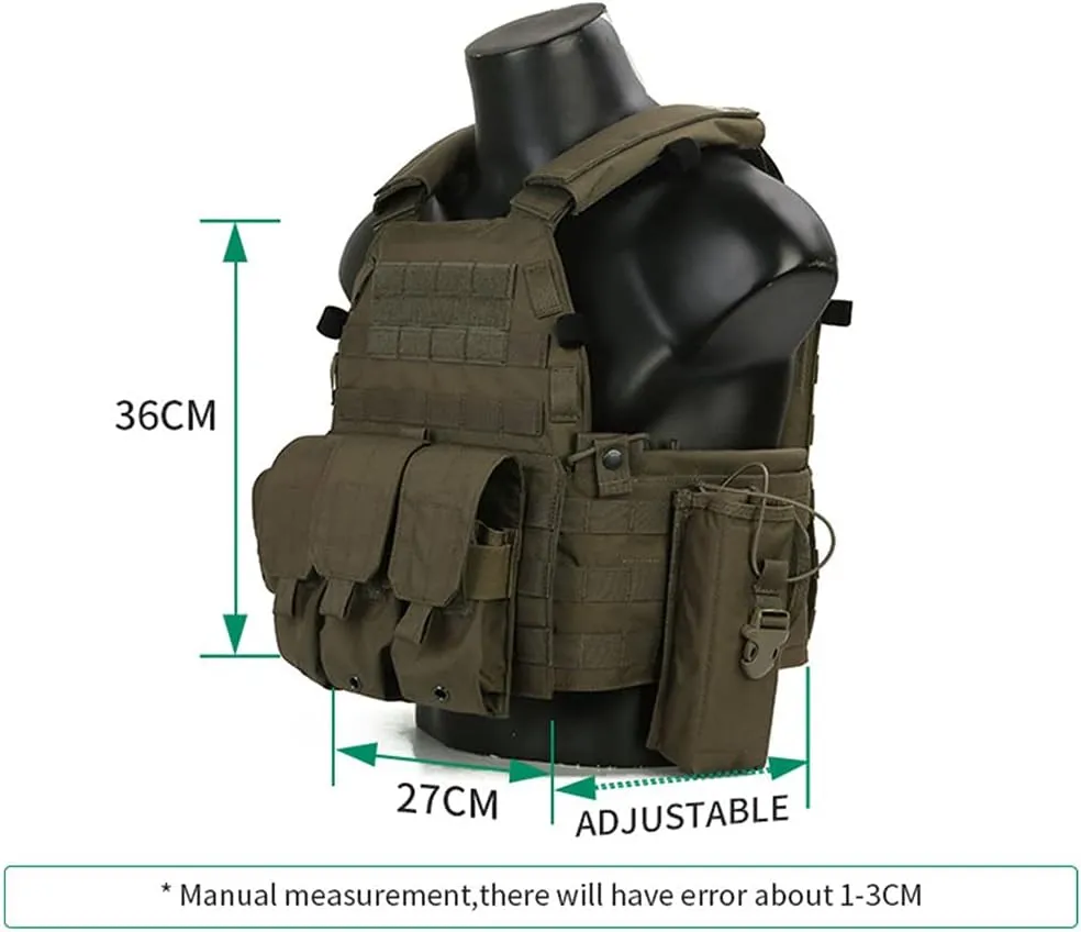emersongear LBT6094A Style PC,Airsoft Paintball Tac Vest with Radio Pouch,Triple Mag Pouch and Dump Pouch