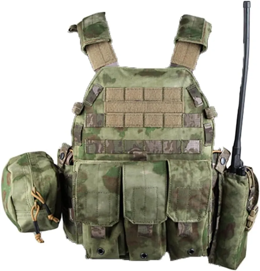 emersongear LBT6094A Style PC,Airsoft Paintball Tac Vest with Radio Pouch,Triple Mag Pouch and Dump Pouch