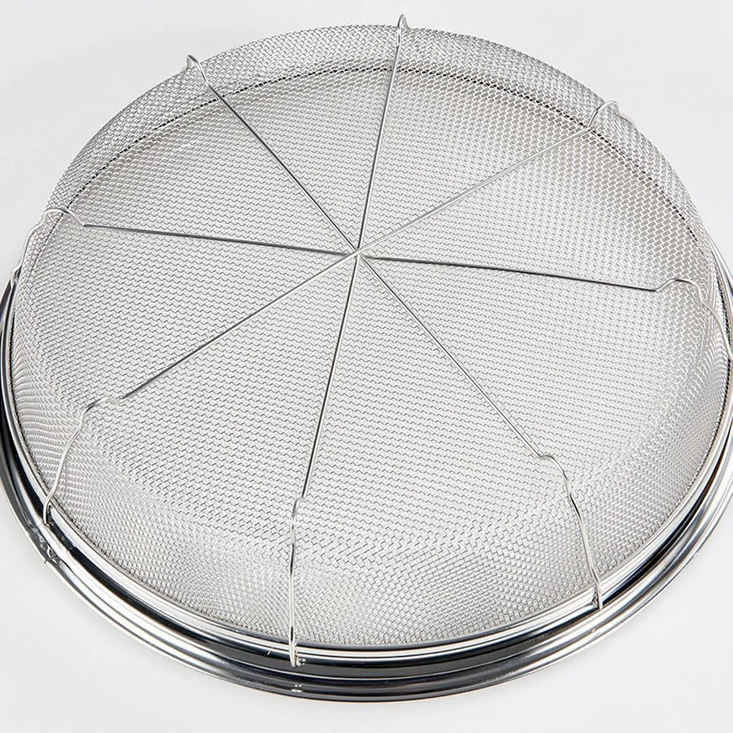 Fine Mesh Strainer for Kitchen, Stainless Steel Colander Bowl for Pasta, Rice, Fruit, Metal Net Baskets with Resting Base - Strain, Drain, Rinse Diameter 9.84 inch