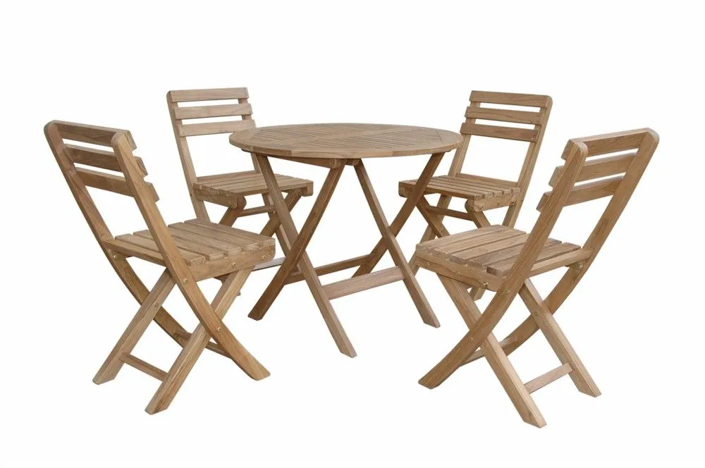 Foldable Chester Alabama 5-Piece Bistro Set, Easily Stored For Pragmatic Use of Space, Arrives Fully Assembled In 5-9 Working Days & Delivered Free.