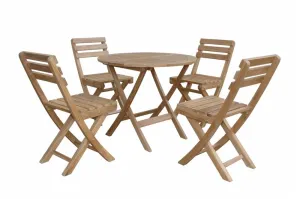 Foldable Chester Alabama 5-Piece Bistro Set, Easily Stored For Pragmatic Use of Space, Arrives Fully Assembled In 5-9 Working Days & Delivered Free.