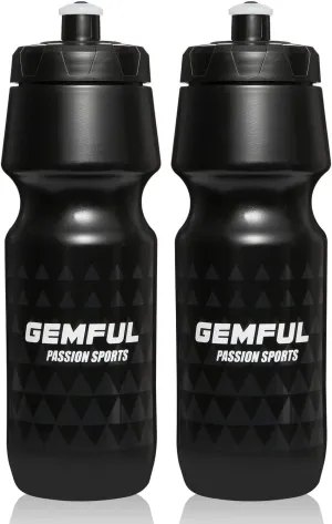 GEMFUL Bike Water Bottle BPA Free 750 ml 2 Pack
