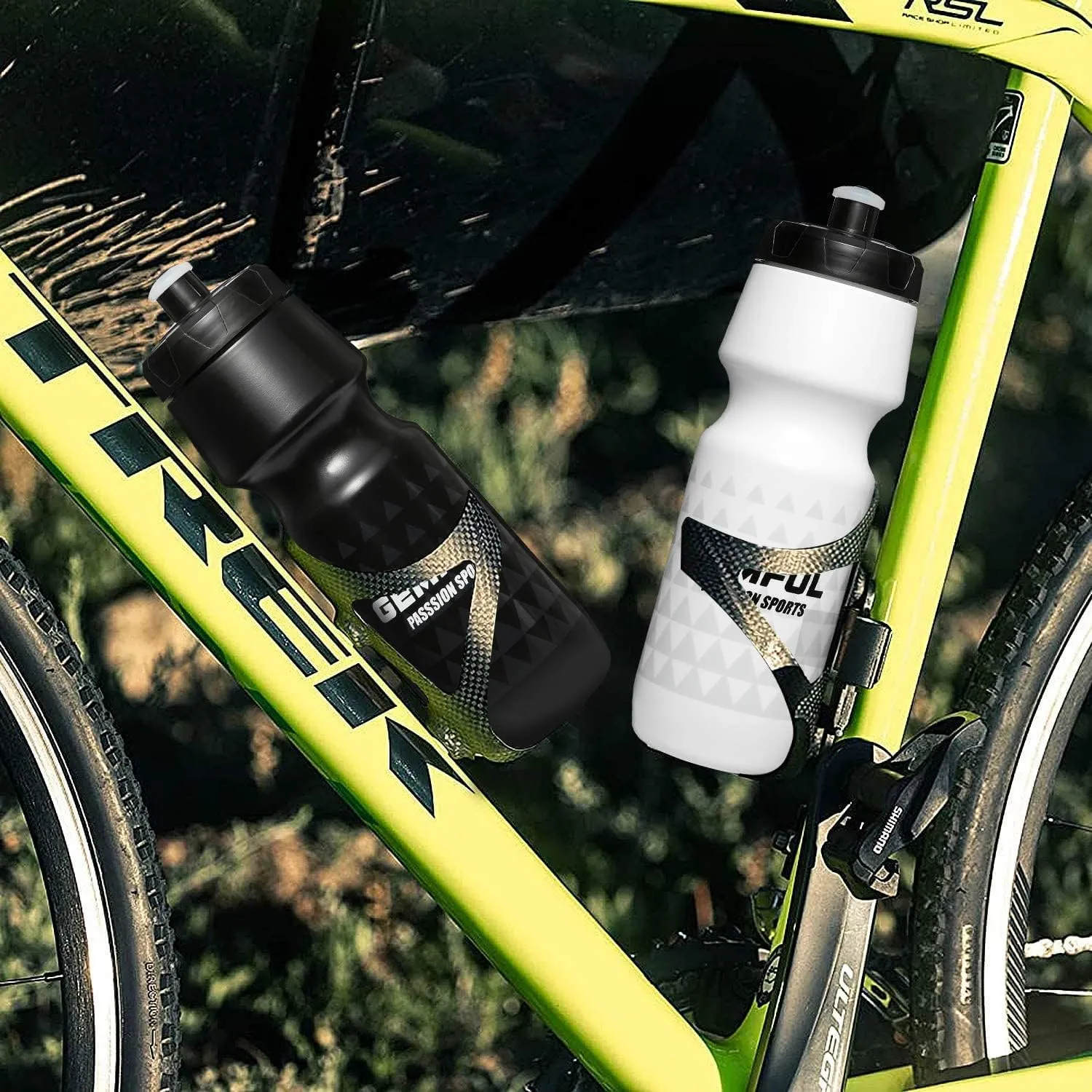 GEMFUL Bike Water Bottle BPA Free 750 ml 2 Pack