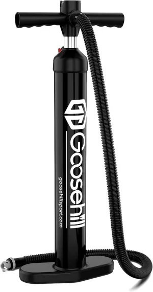 Goosehill Double Action Paddle Board Hand Pump with Gauge | Max 29PSI |2 * 1.8L Capacity Portable Air Pump for Inflatable Stand Up Paddle Board | Inflatable Tent | Inflatable Kayak