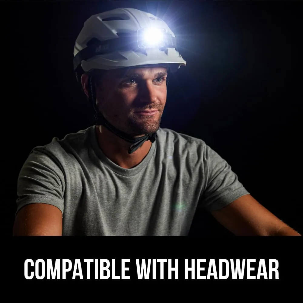 GORILLA GRIP Ultra Bright High Lumens LED Head Lamp, 7 Light Modes Water Resistant IPX4 Headlamp, Adjustable Headband, Battery Powered Outdoor Running, Camping Forehead Flashlight Lamps, 1 Pack Black