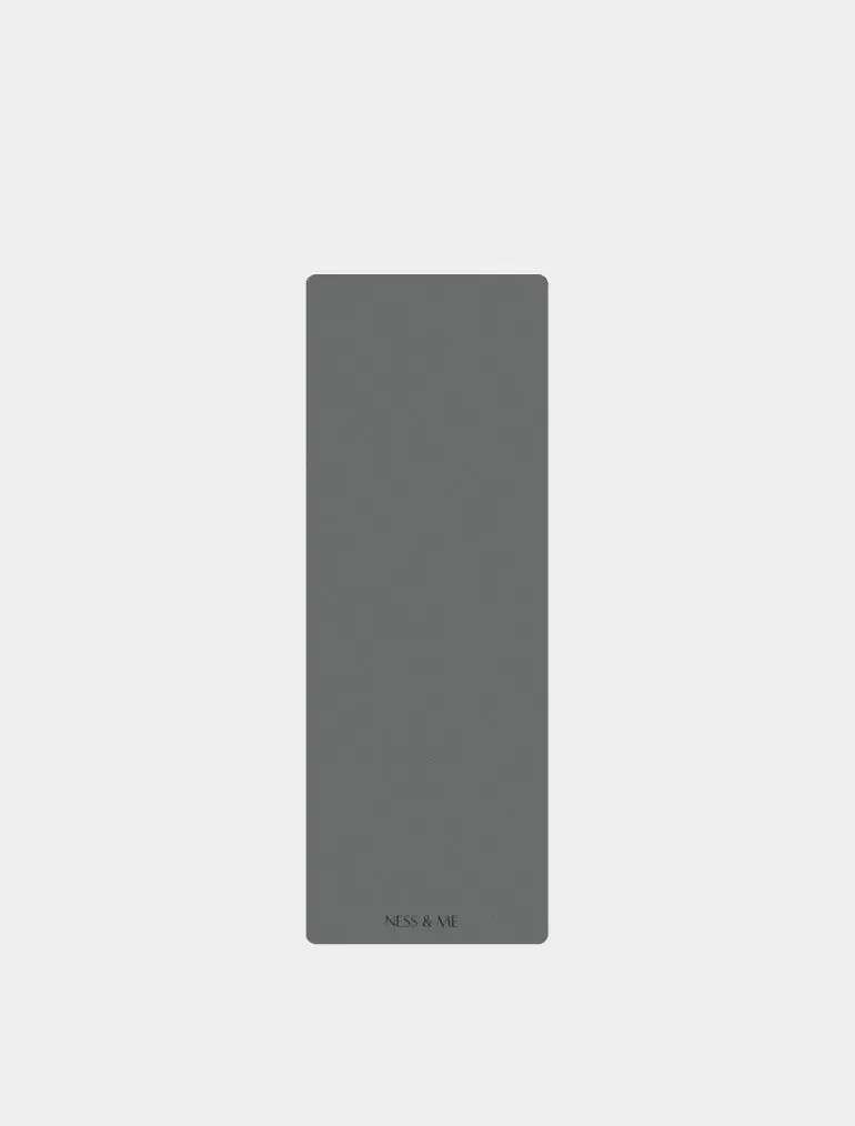 Grey Anti-Slip Yoga Mat 4mm (  Free Carry Strap)
