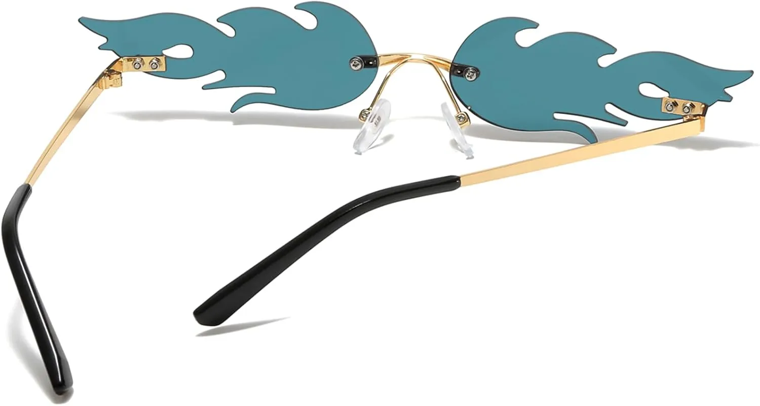 Halloween Flame Sunglasses fire shape glasses Devil Glasses Goth Vampire Accessories