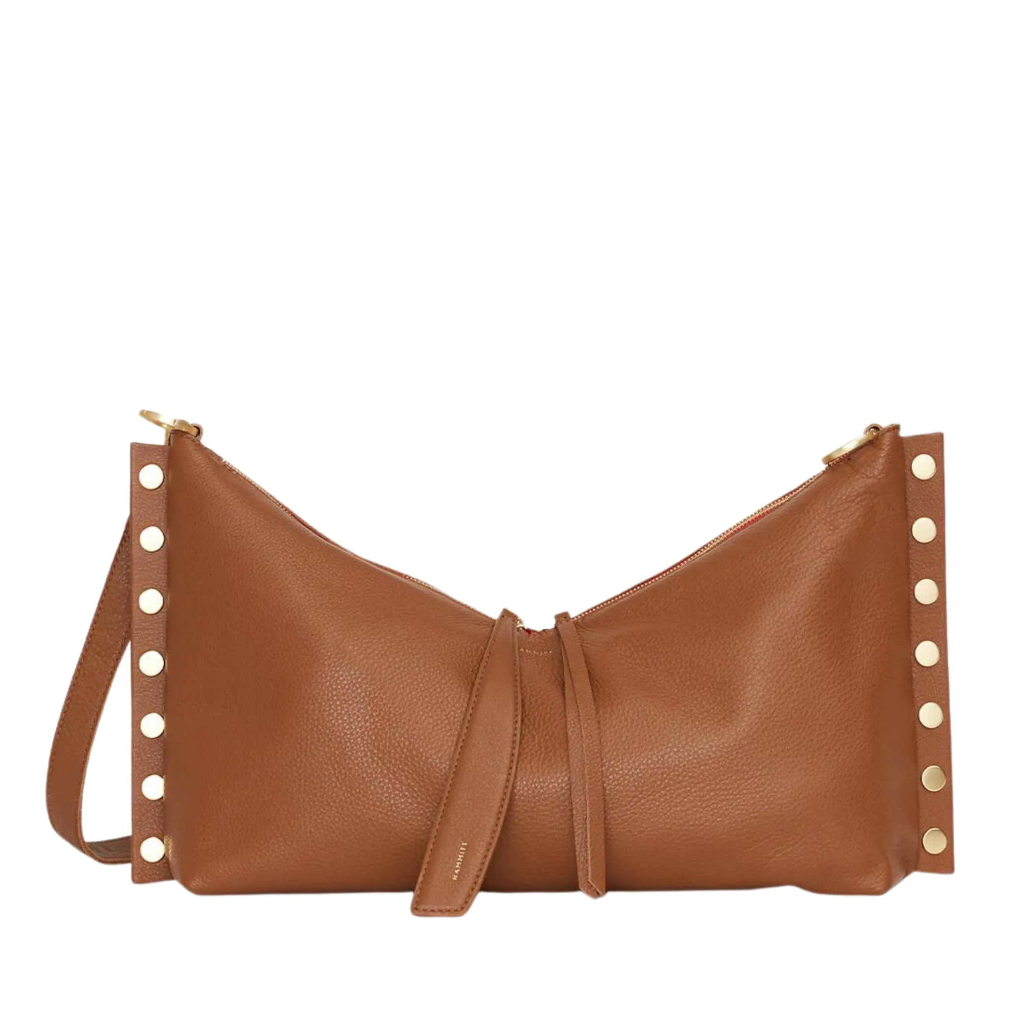 Hammitt Mr. G - Mahogany Pebble / Brushed Gold Red Zip
