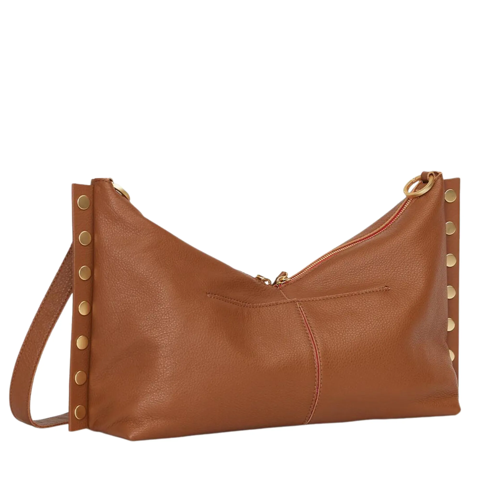 Hammitt Mr. G - Mahogany Pebble / Brushed Gold Red Zip