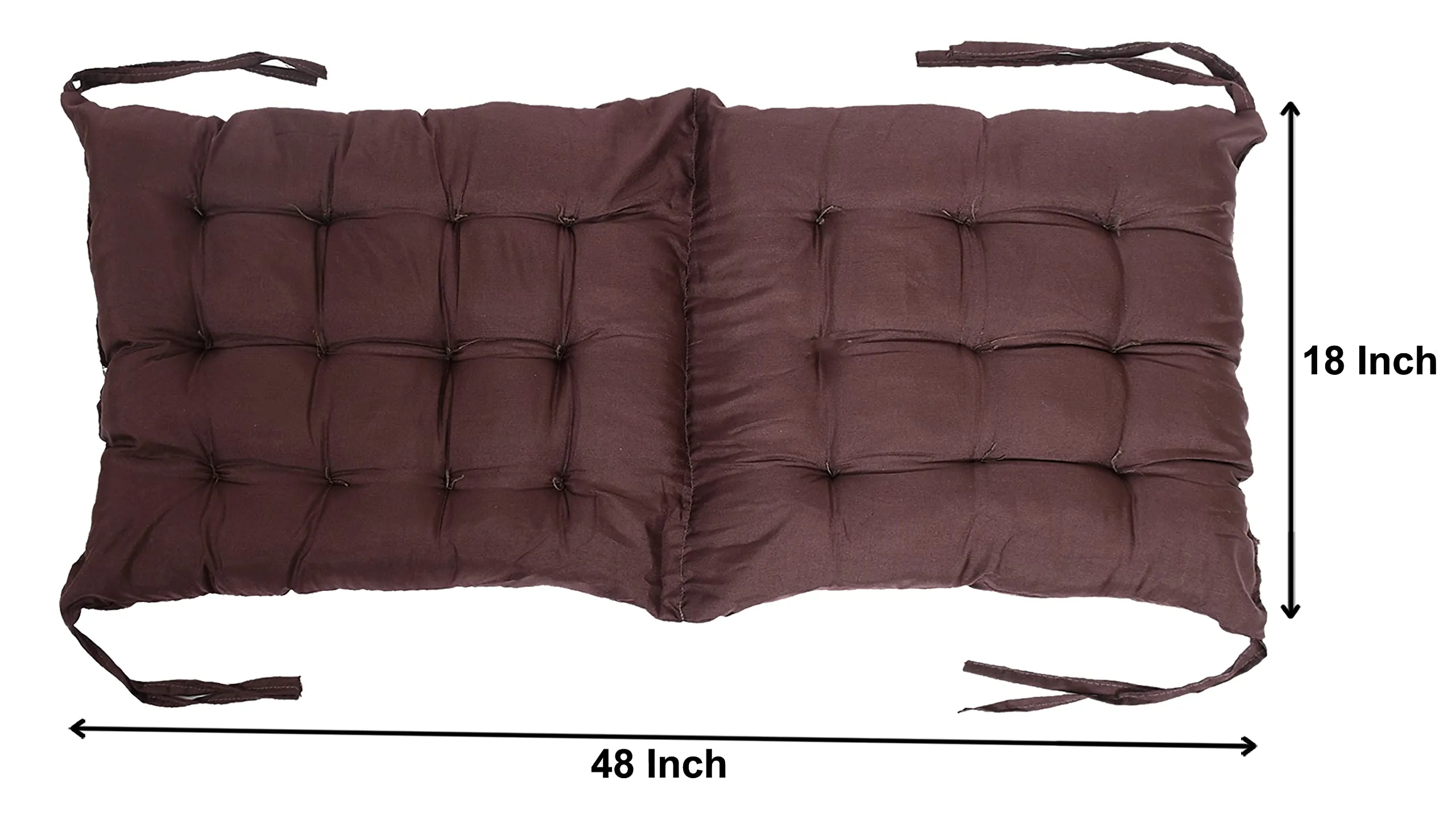 Heart Home Microfiber Back and Seat Chair Cushion for Indoor Outdoor Patio Chair, Lounge Chair with Ties (Brown)