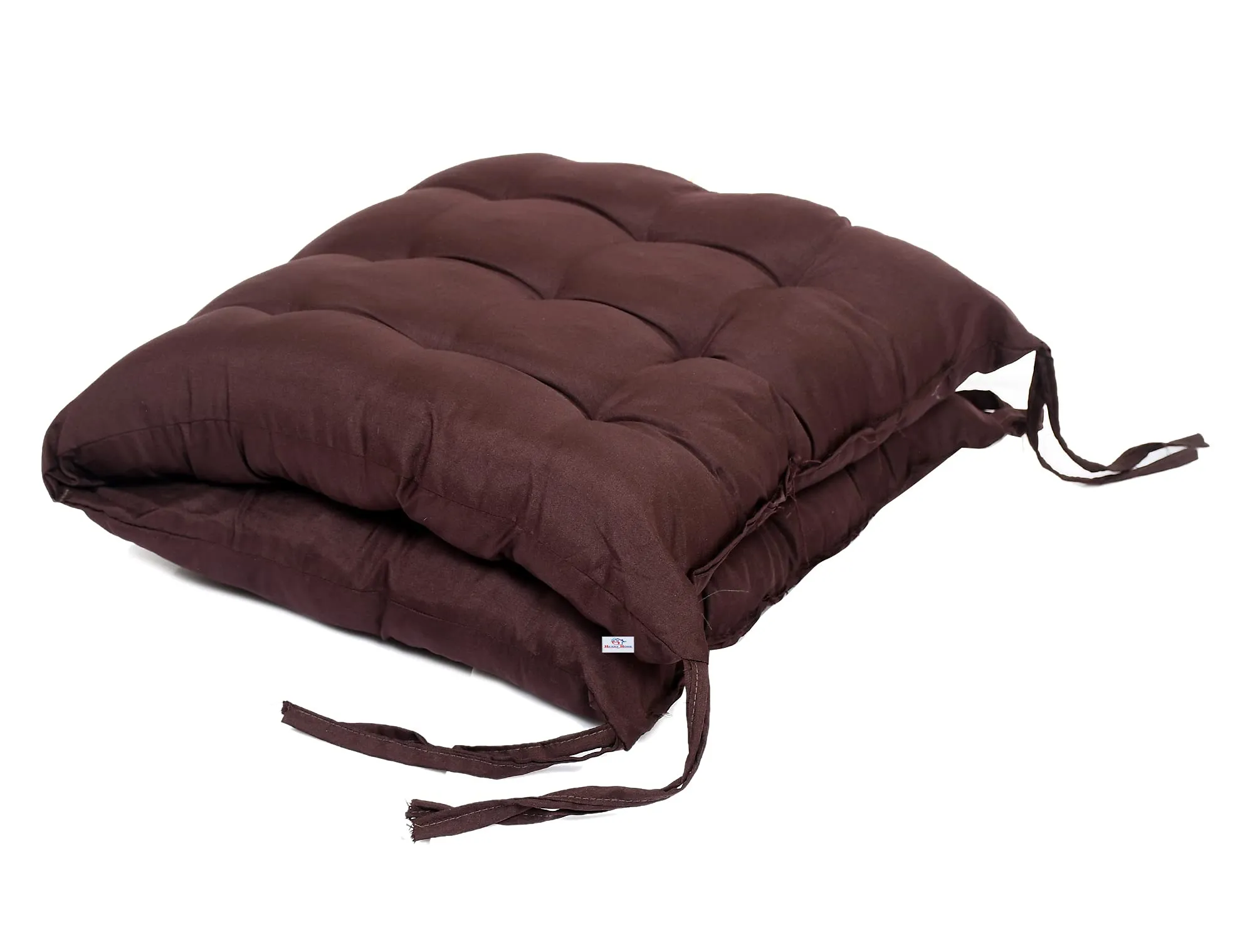 Heart Home Microfiber Back and Seat Chair Cushion for Indoor Outdoor Patio Chair, Lounge Chair with Ties (Brown)