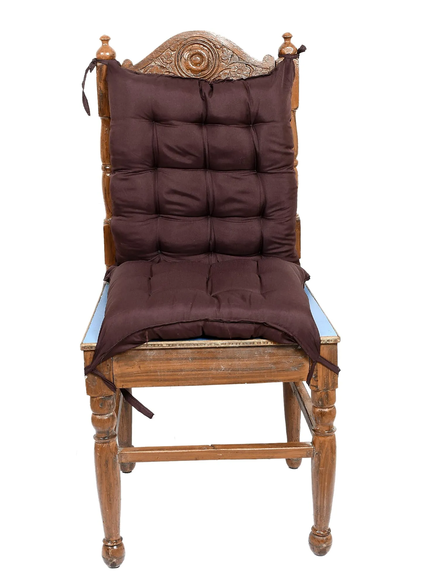 Heart Home Microfiber Back and Seat Chair Cushion for Indoor Outdoor Patio Chair, Lounge Chair with Ties (Brown)