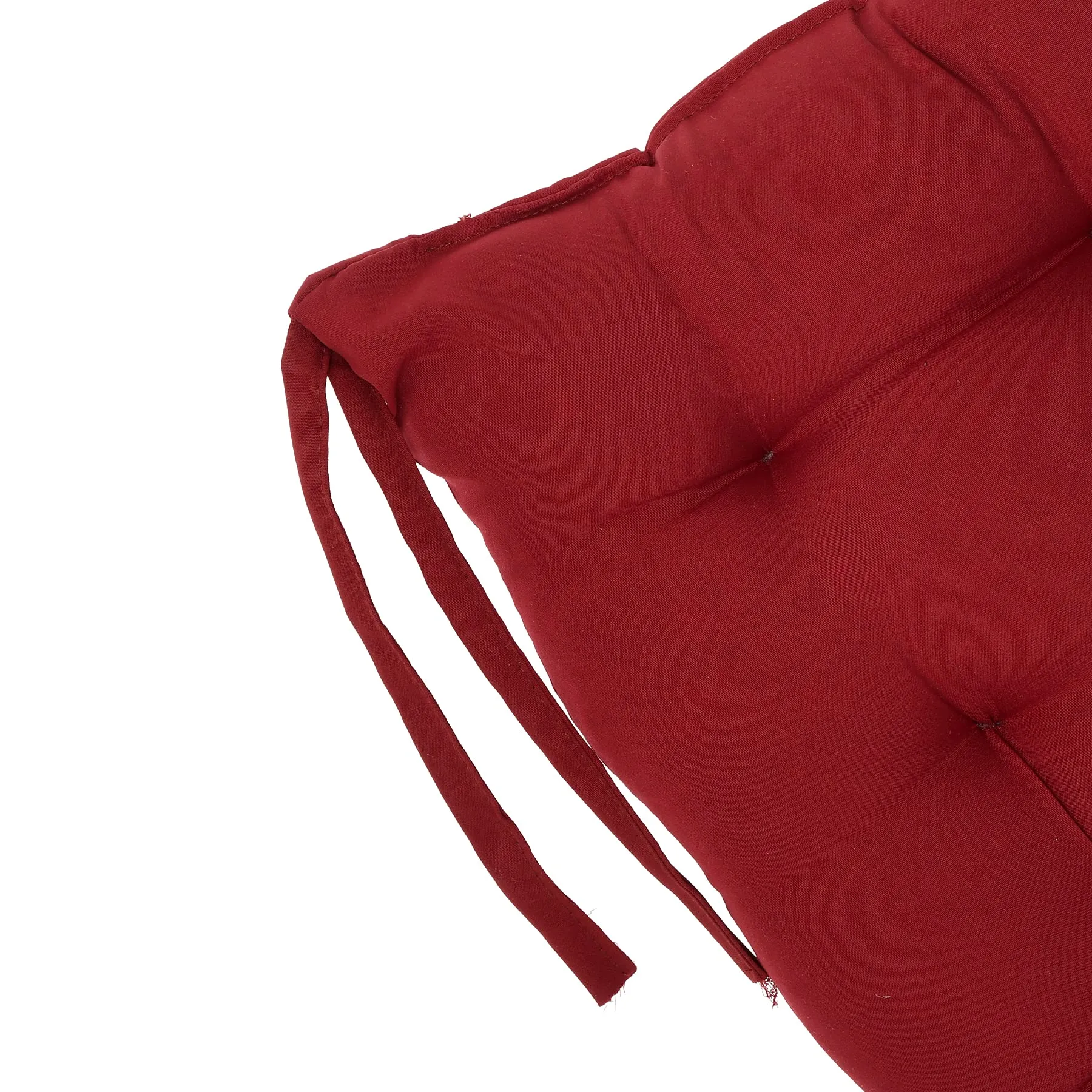 Heart Home Microfiber Square Chair Pad/Cushion for Office|Home or Car Sitting with Ties (Maroon)