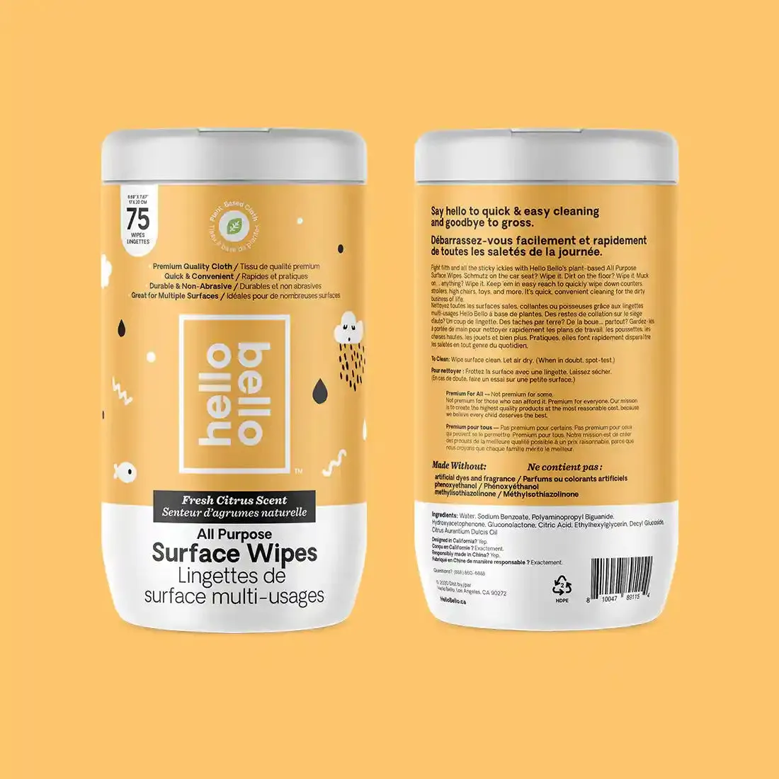 Hello Bello Surface Cleaning Wipes 75 Pcs