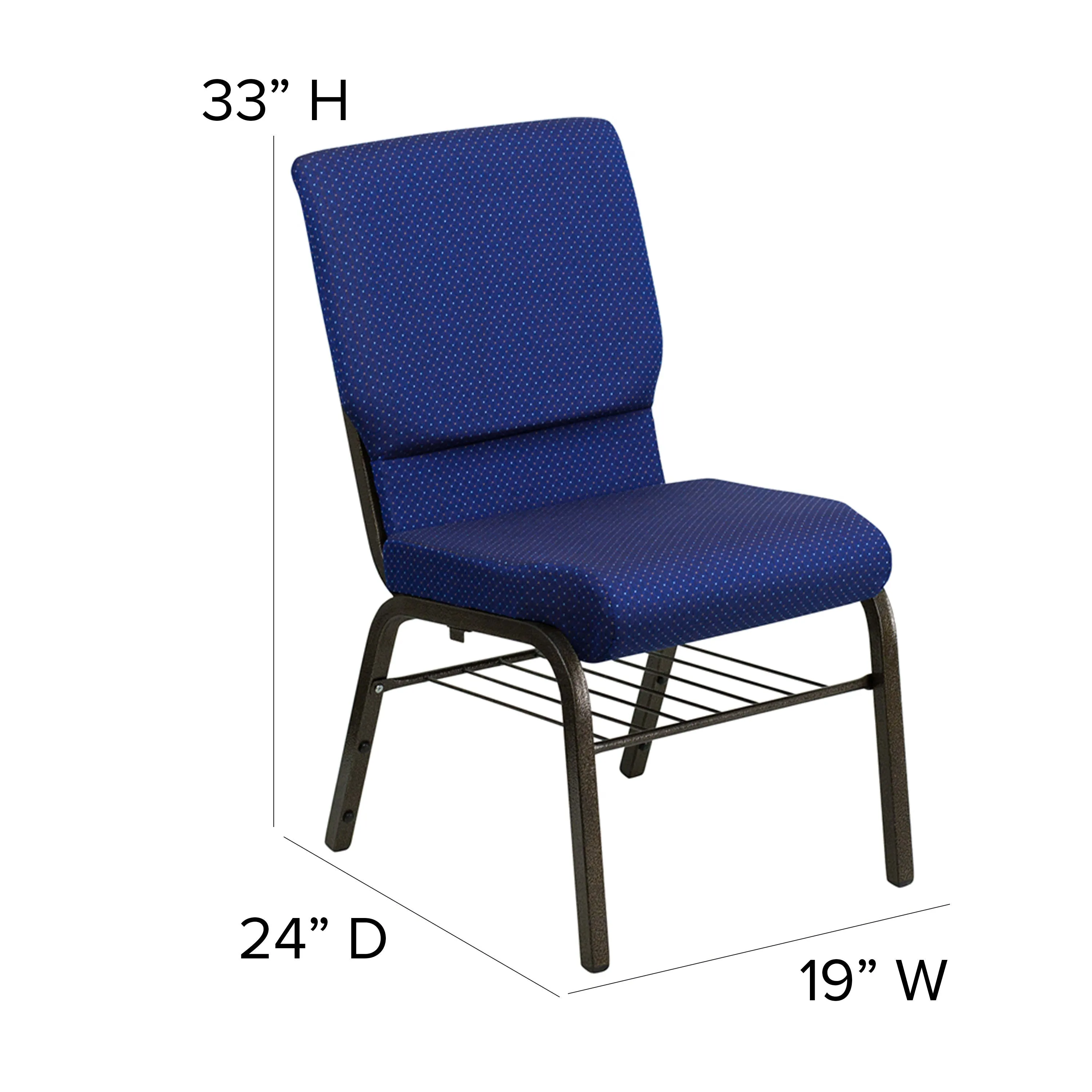 HERCULES Series 18.5''W Church Chair with Book Rack