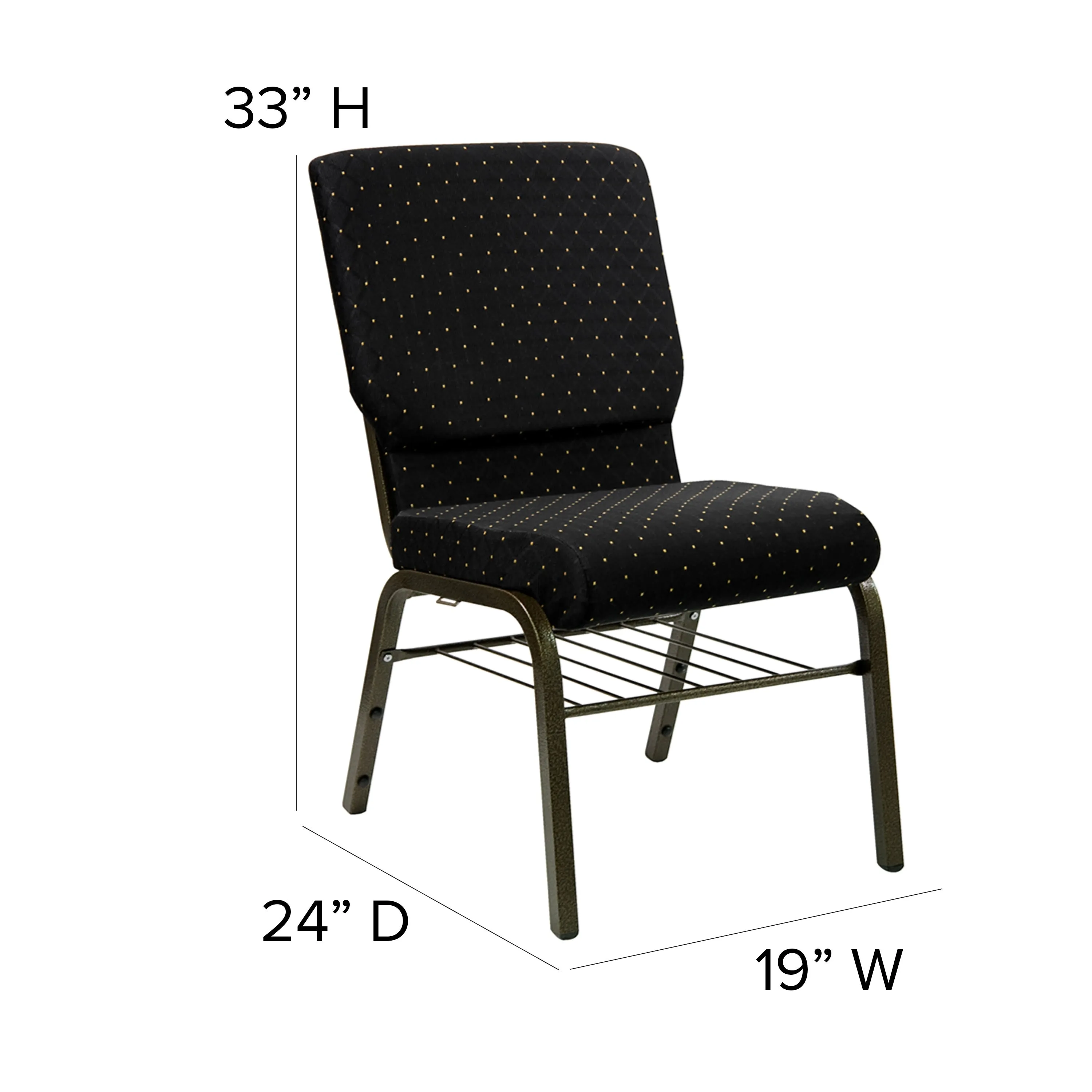 HERCULES Series 18.5''W Church Chair with Book Rack