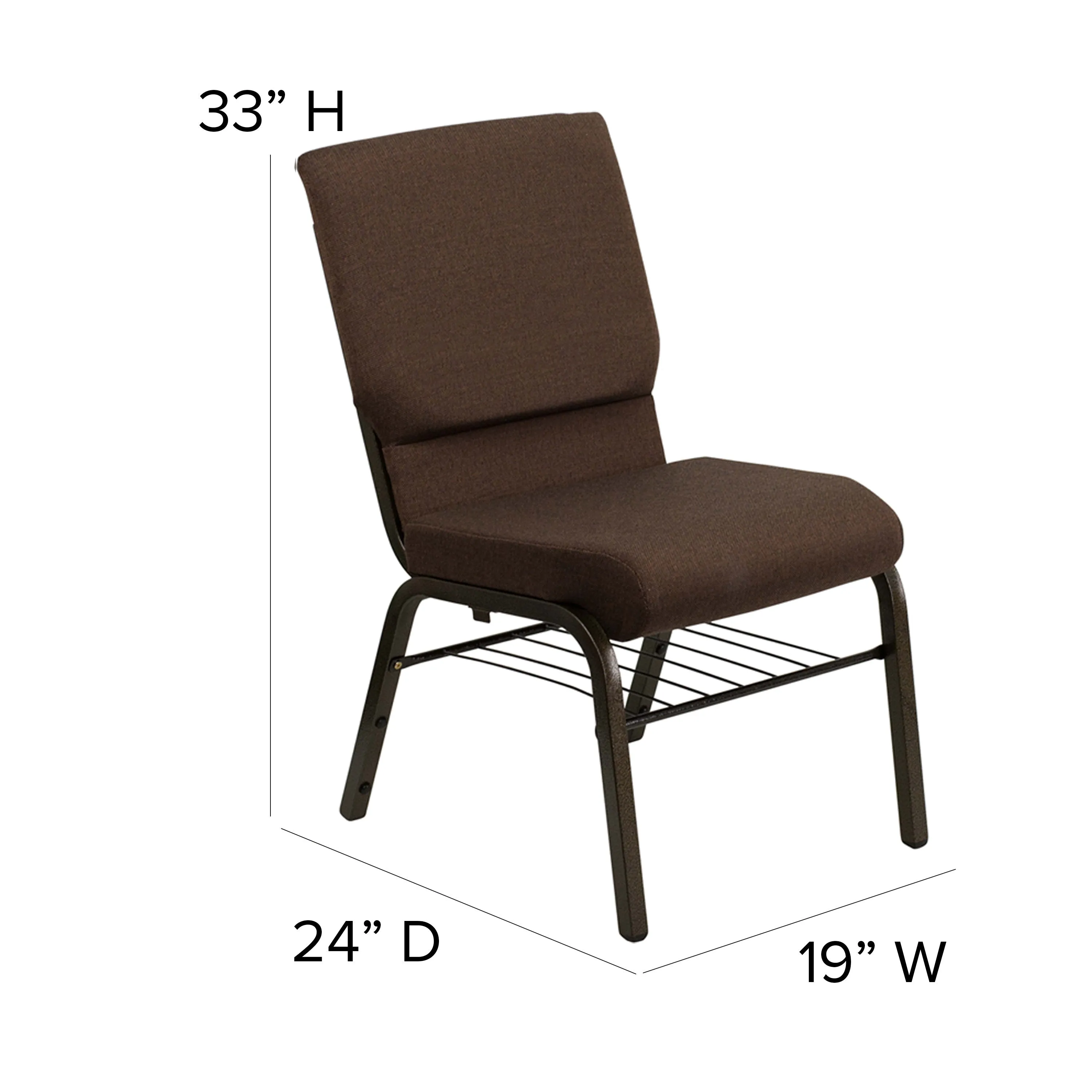 HERCULES Series 18.5''W Church Chair with Book Rack