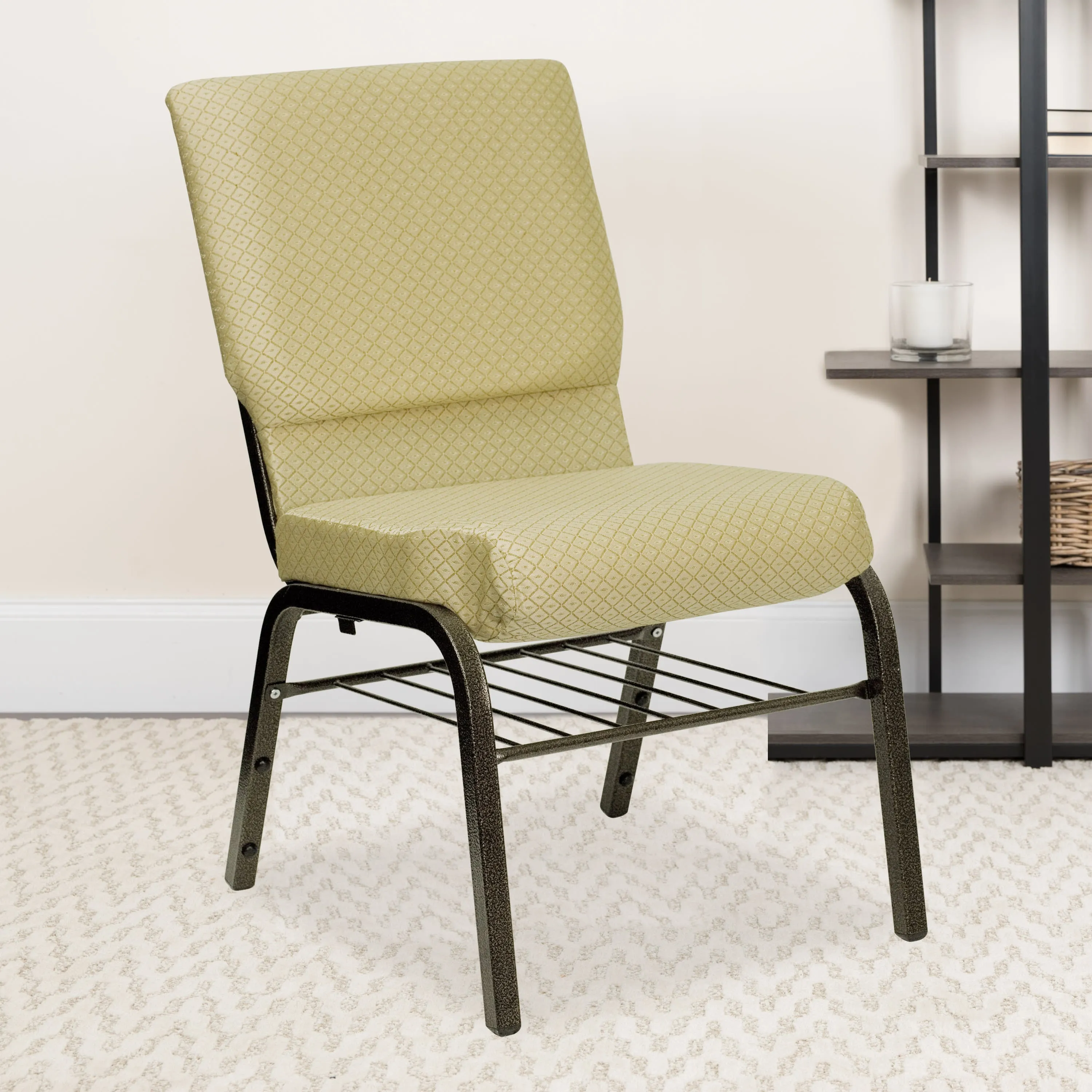 HERCULES Series 18.5''W Church Chair with Book Rack