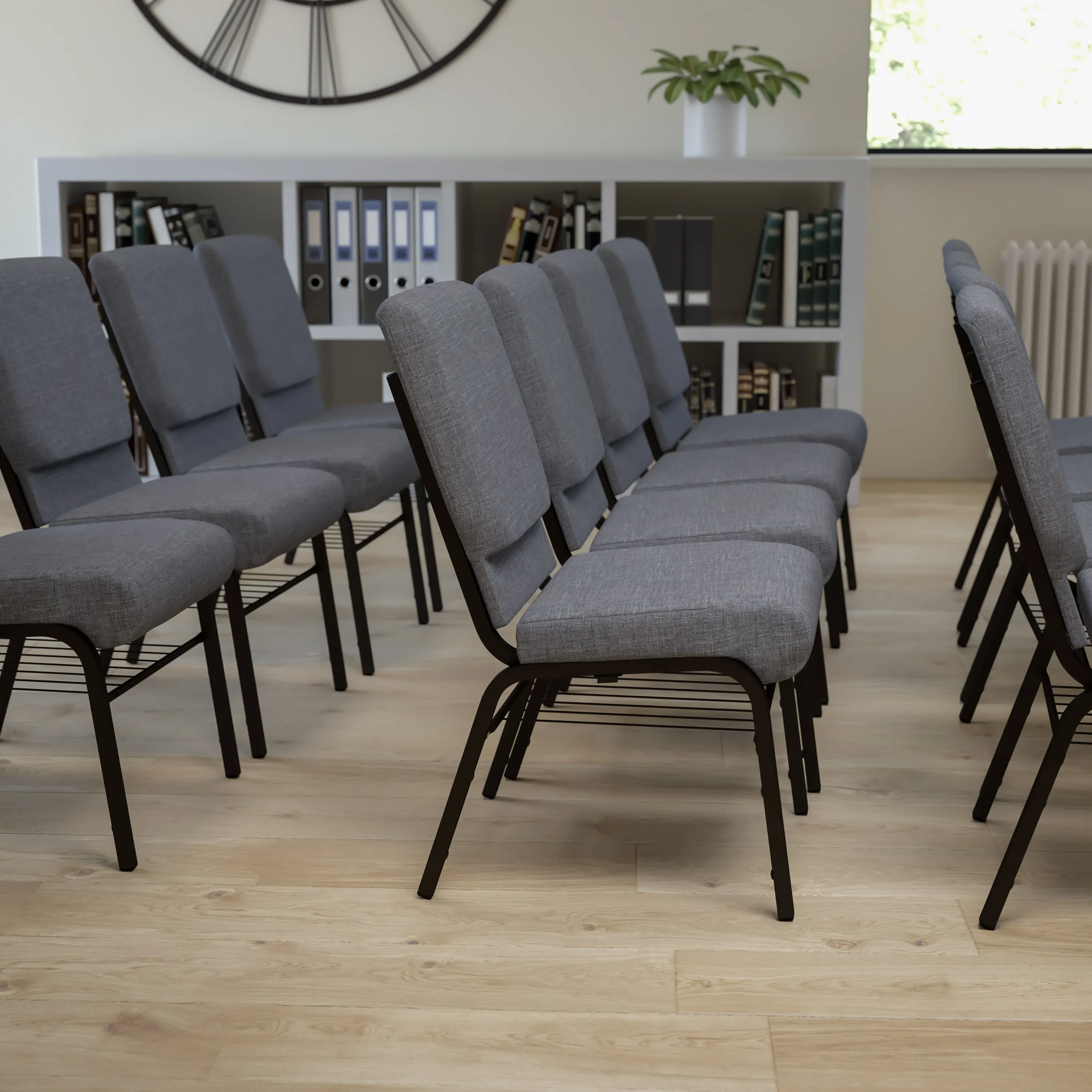 HERCULES Series 18.5''W Church Chair with Book Rack