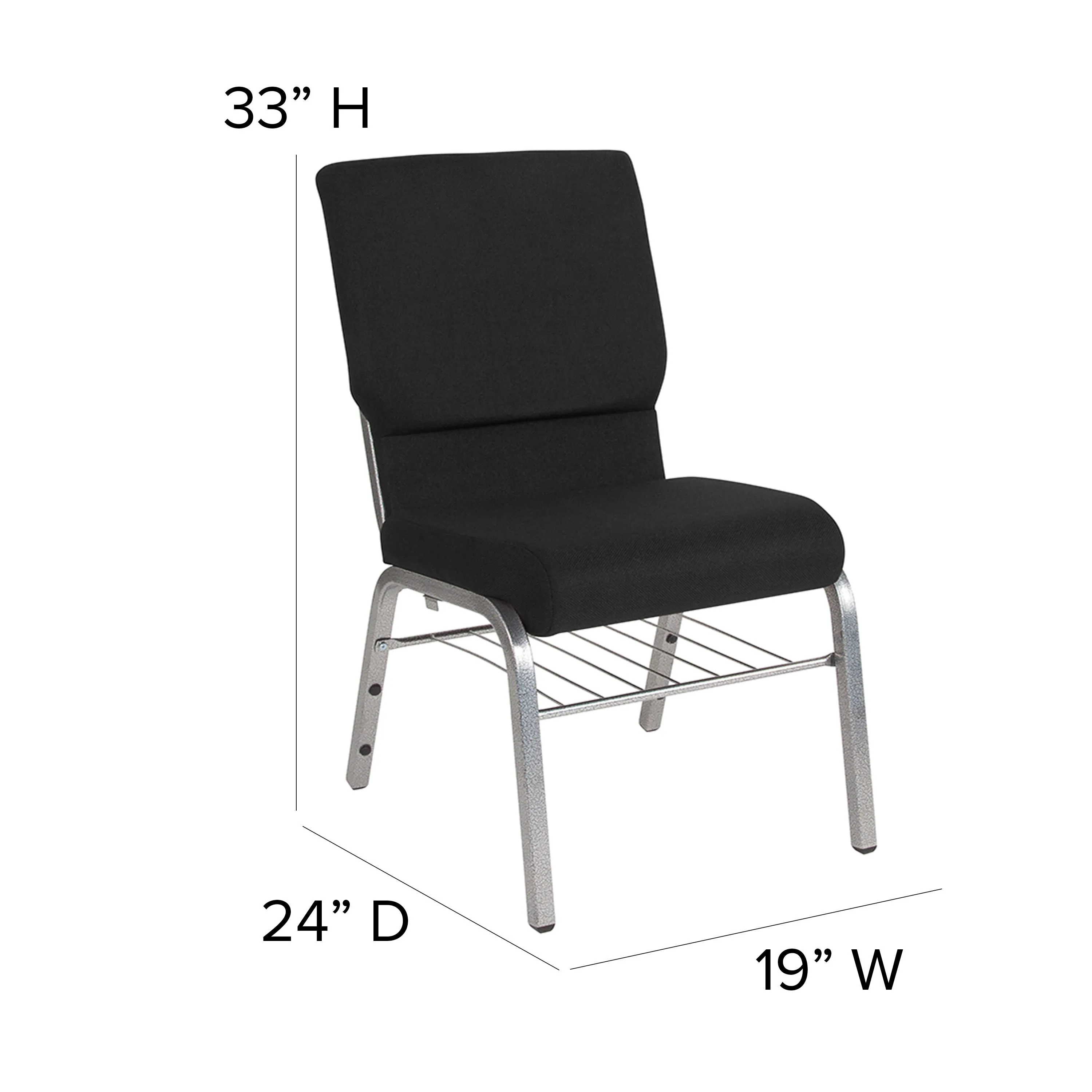 HERCULES Series 18.5''W Church Chair with Book Rack