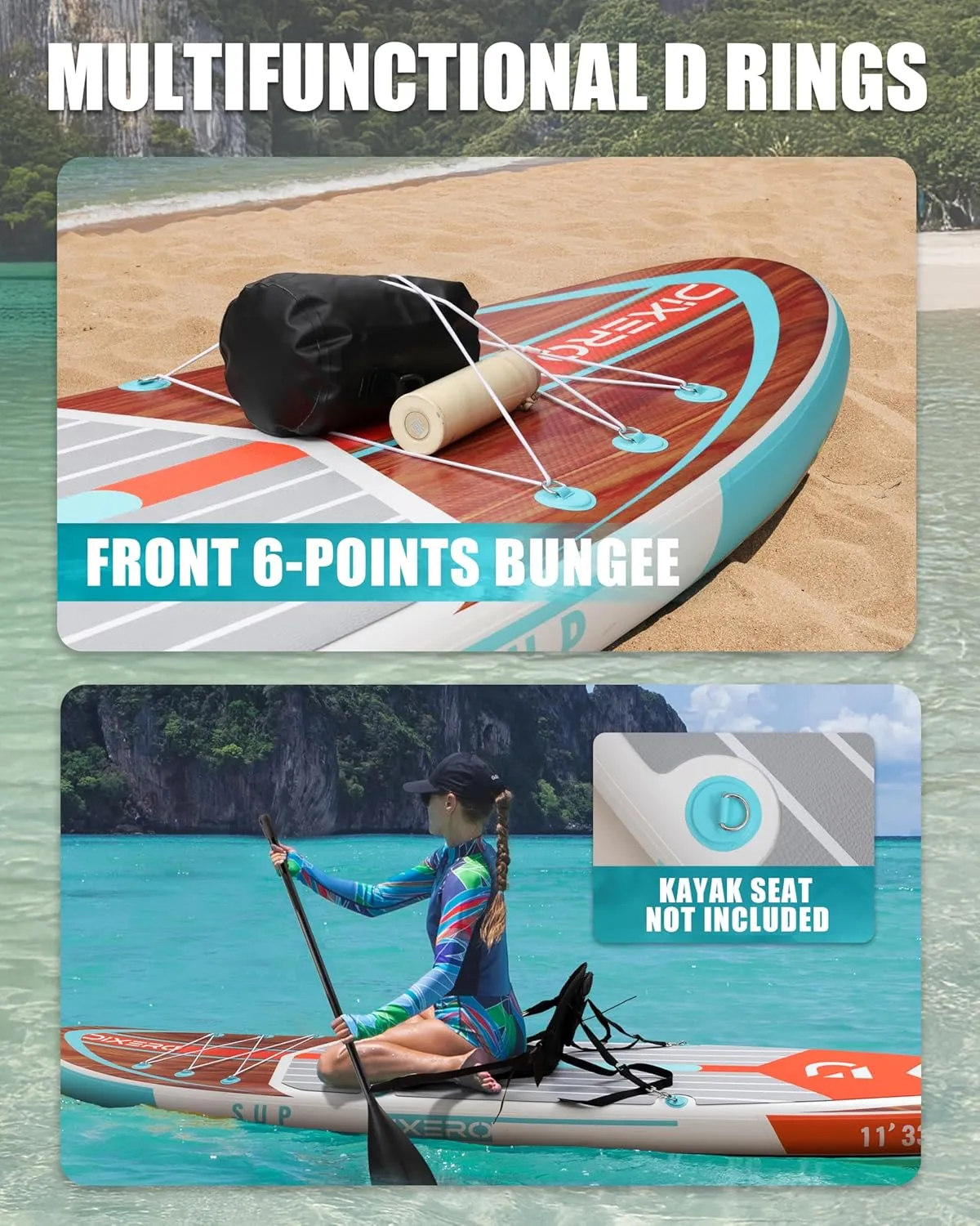 Inflatable Stand Up Paddle Board with SUP Accessories, Anti-Slip EVA Deck, 11'*33" Inflatable Paddle Boards for Adults & Youth of All Skill Levels