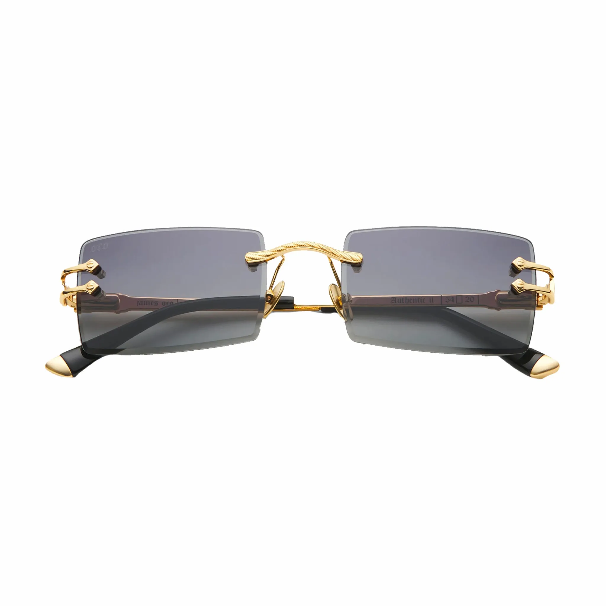 James Oro Black Tint Gold Authentic II Sunglasses (Black)