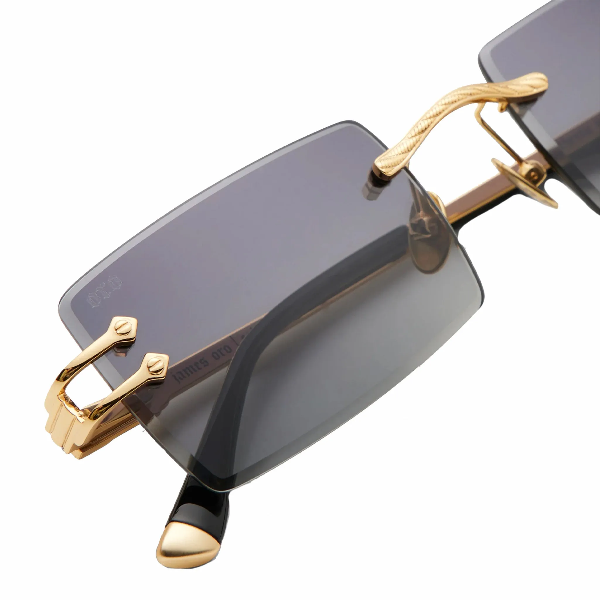 James Oro Black Tint Gold Authentic II Sunglasses (Black)