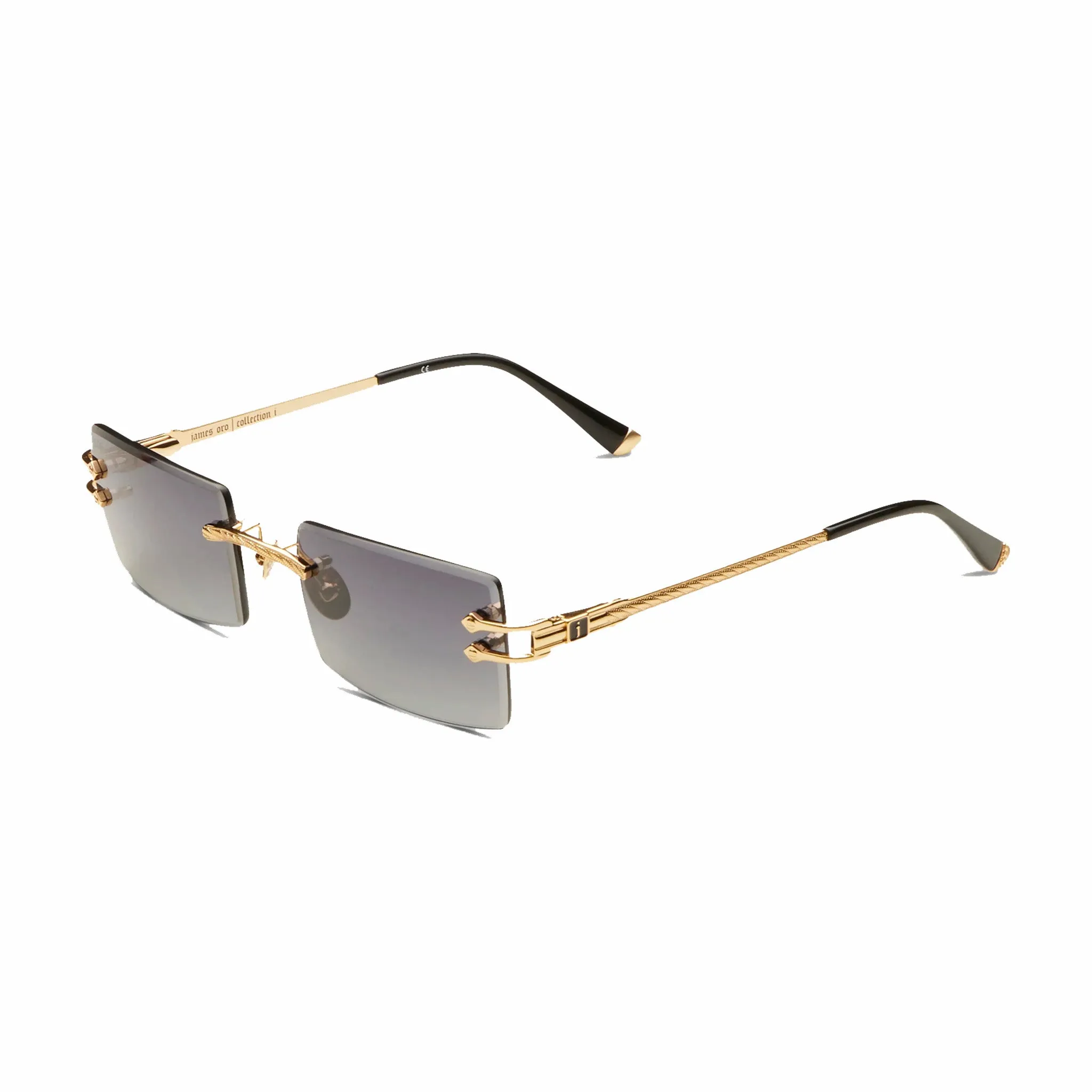 James Oro Black Tint Gold Authentic II Sunglasses (Black)