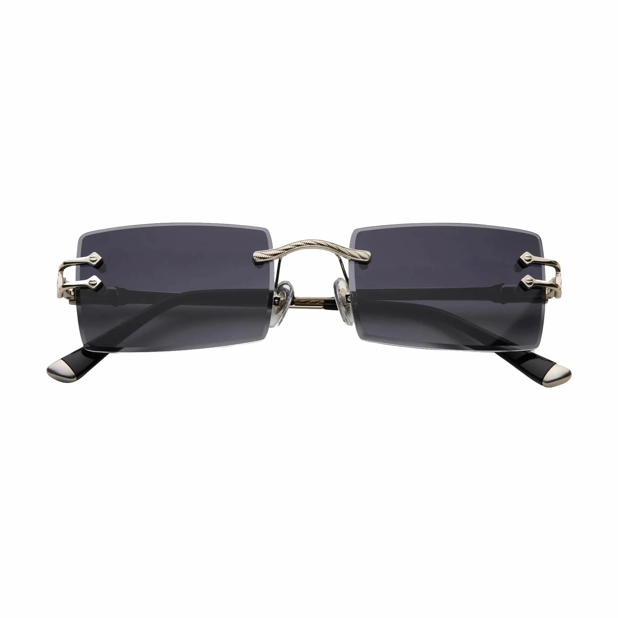 James Oro Black Tint Silver Authentic II Sunglasses (Black)