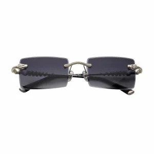 James Oro Black Tint Silver Serpent Authentic Sunglasses (Black)