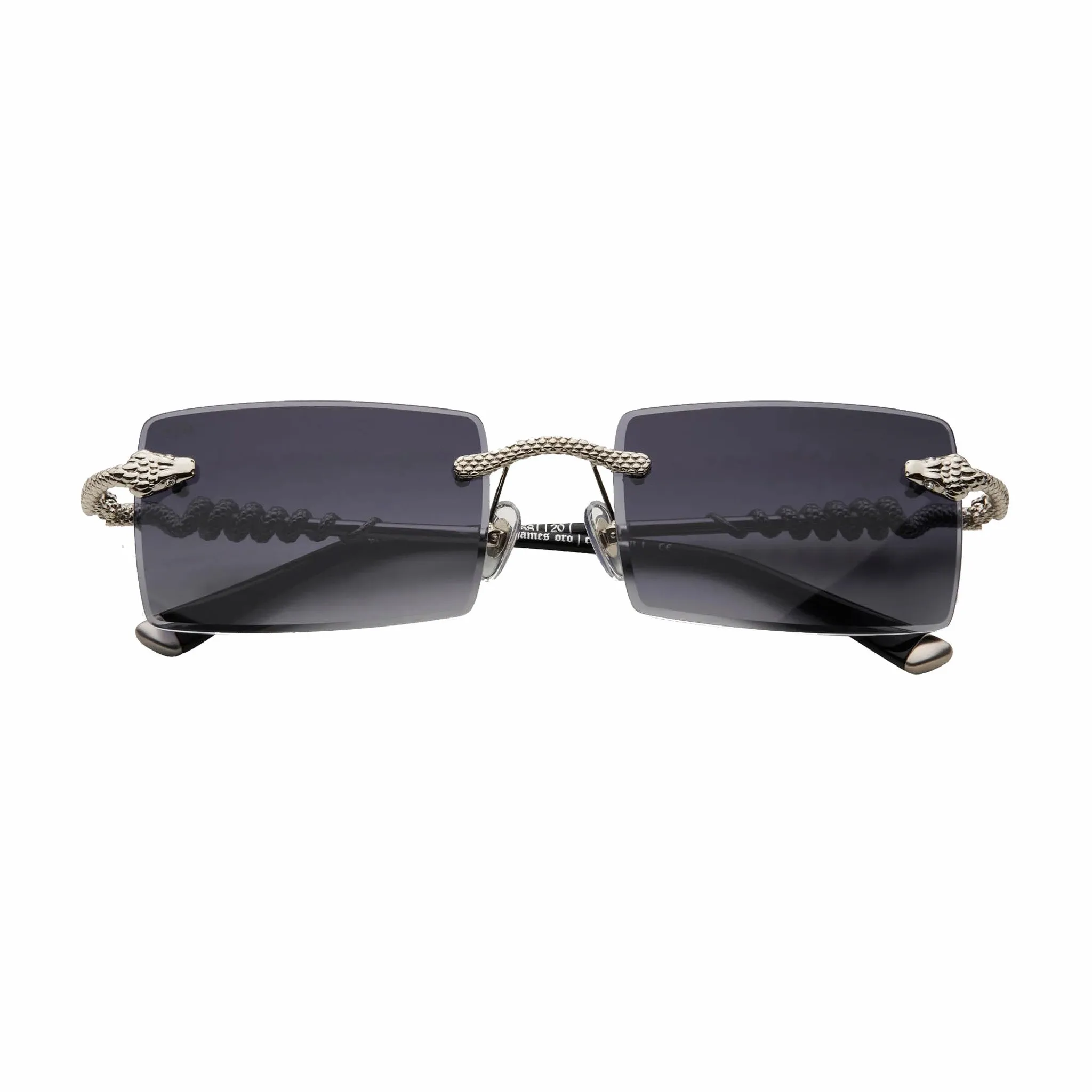 James Oro Black Tint Silver Serpent Authentic Sunglasses (Black)