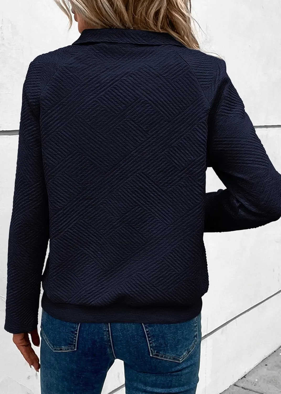 KIRUNDO Womens Sweatshirt Casual Textured Long Sleeve Henley Button V Neck Loose Pullover 2025 Trendy Fall Outfits Tops