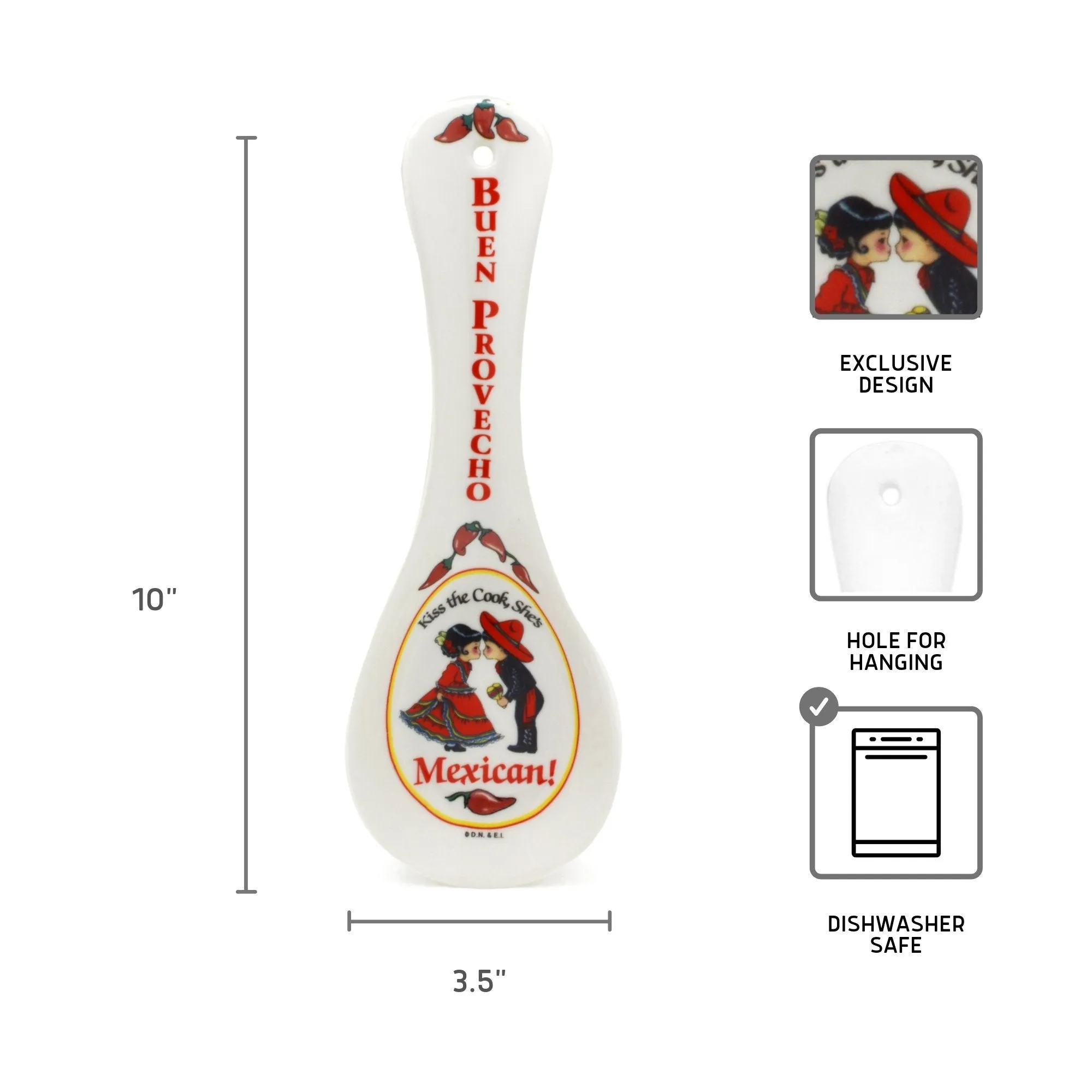 Kitchen Spoon Rest Mexican Gift Buen Provecho