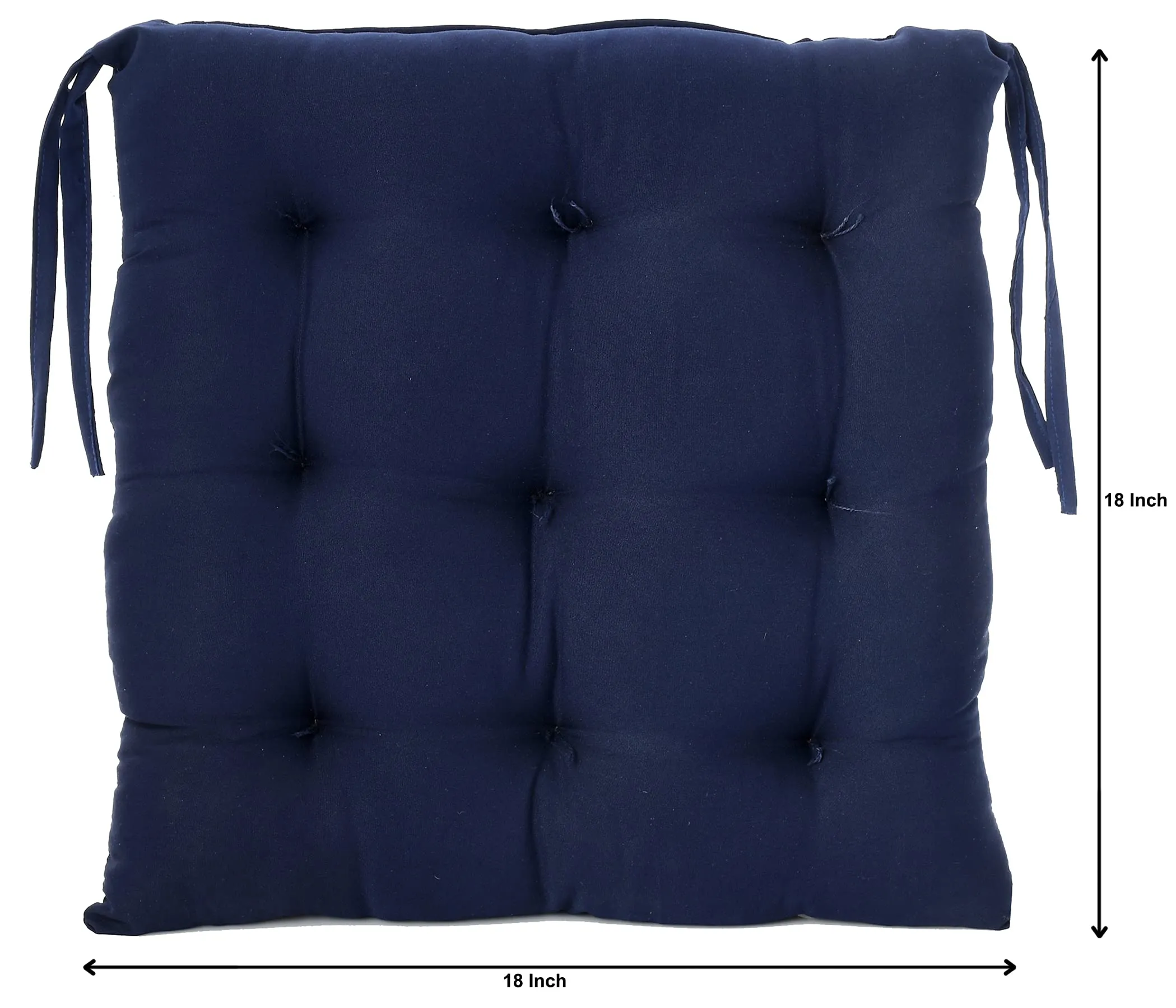 Kuber Industries Chair Pad|Chair Cushion Pad|Chair Cushion |Quilted Microfiber Fabric & Solid Color|Soft & Comfortable Sitting|Pack of 2 (Navy Blue)