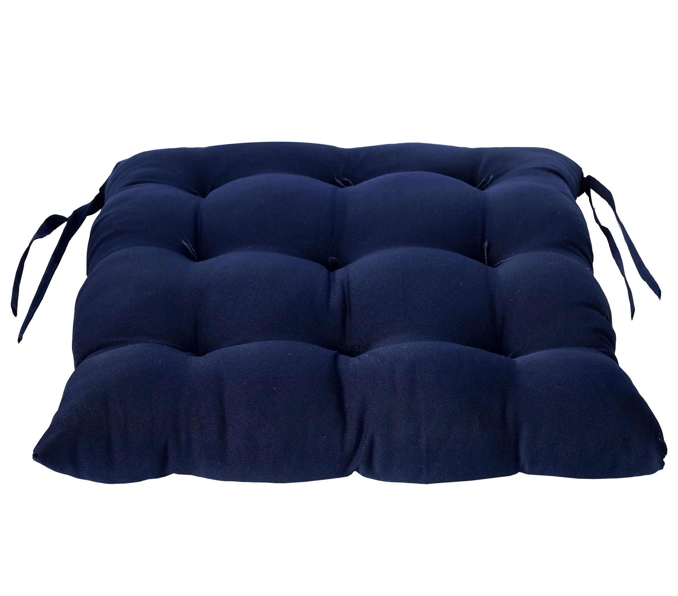 Kuber Industries Chair Pad|Chair Cushion Pad|Chair Cushion |Quilted Microfiber Fabric & Solid Color|Soft & Comfortable Sitting|Pack of 2 (Navy Blue)