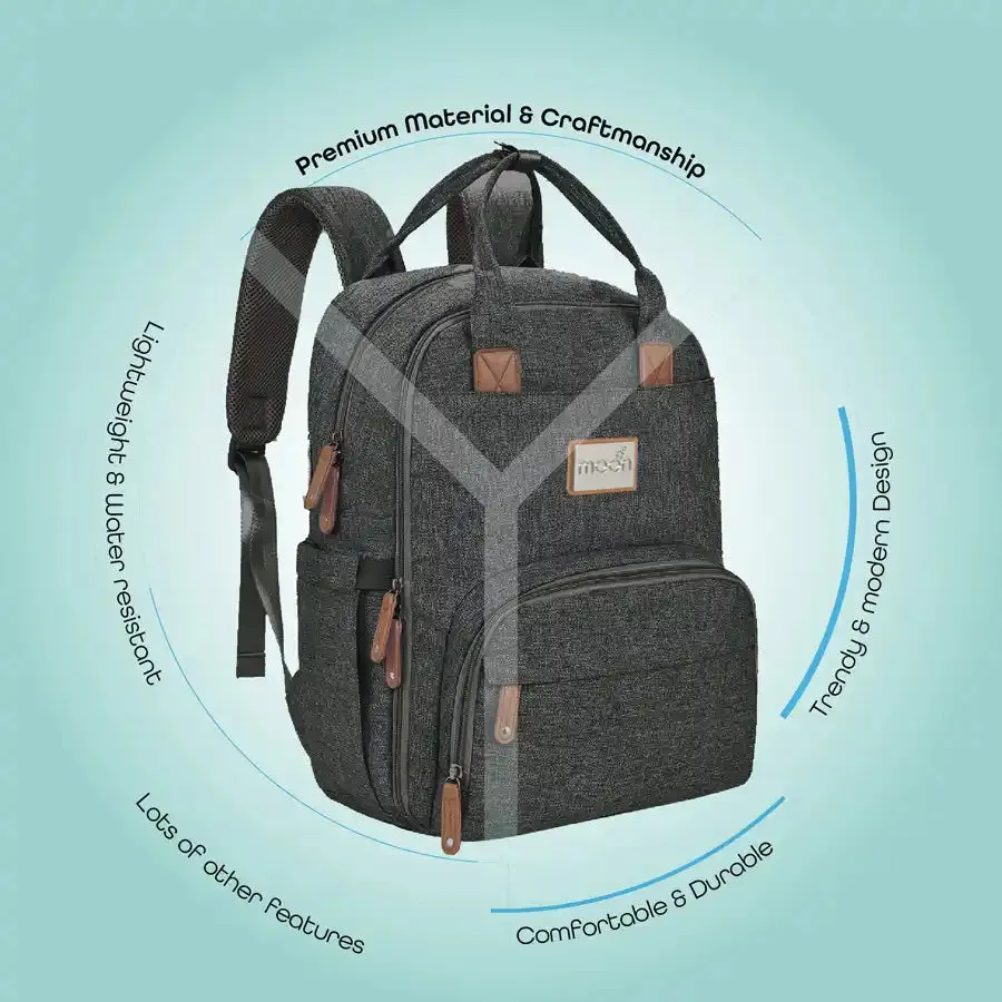 Moon Kary Me Diaper Bag Backpack (Dark Grey)