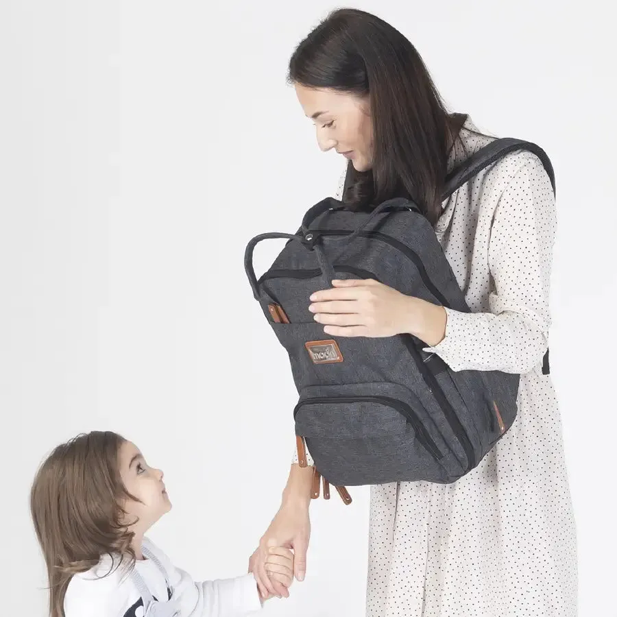 Moon Kary Me Diaper Bag Backpack (Dark Grey)