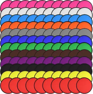 Mototo 180 Pieces Foldable Flying Disc Fans with Bag Folding Pocket Toy Set for Kids Fun Birthday Party Favors Summer Outdoor Activity Game Halloween Christmas, 12 Colors