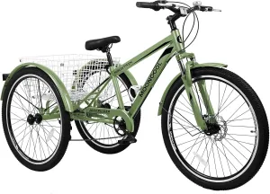 NAIZEA Adult Mountain Tricycle, 7 Speed Three Wheel Cruiser Bike, 27.5 Inch Adults Trikes with Shopping Basket, Exercise Men's Women's Tricycles, Multiple Colors