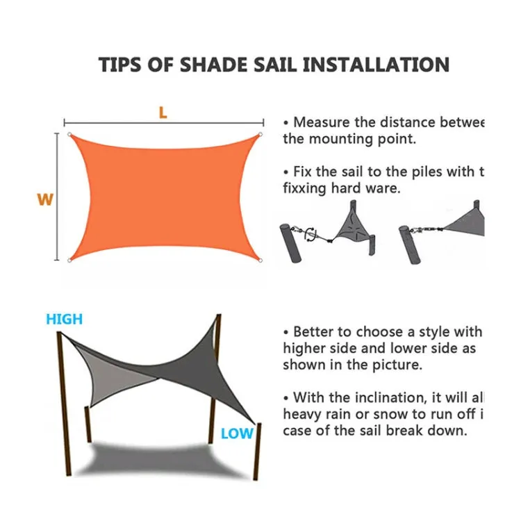 Outdoor Garden Sunshade Sail Waterproof Anti-UV Canopy, Size: 4m x 4m(Red)