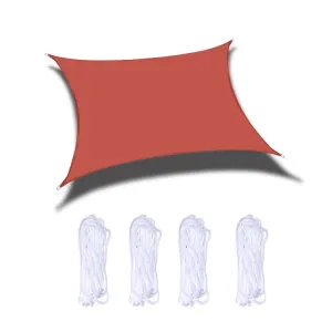 Outdoor Garden Sunshade Sail Waterproof Anti-UV Canopy, Size: 4m x 4m(Red)
