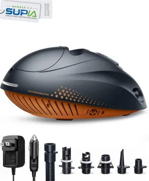 OutdoorMaster 16PSI High Pressure SUP Air Pump with Rechargeable Battery The Whale - Intelligent Dual Stage Inflation & Auto-Off Feature and Deflation Function for Inflatable Stand Up Paddle Boards